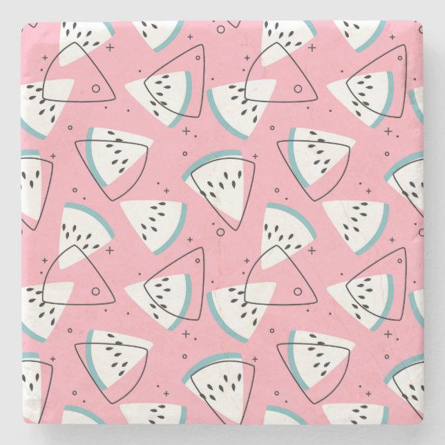 Dessous-de-verre En Pierre Aquarelle colorée (Devant)