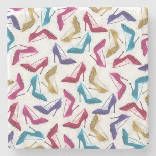 Dessous-de-verre En Pierre Aquarelle de talons haute or moderne