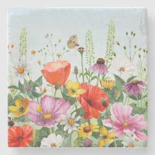 Dessous-de-verre En Pierre Aquarelle fleur sauvage