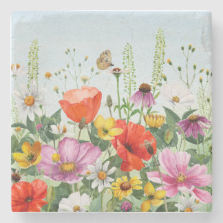 Dessous-de-verre En Pierre Aquarelle fleur sauvage