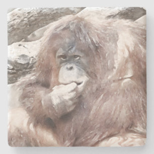 Dessous-de-verre En Pierre Aquarelle Orang 2