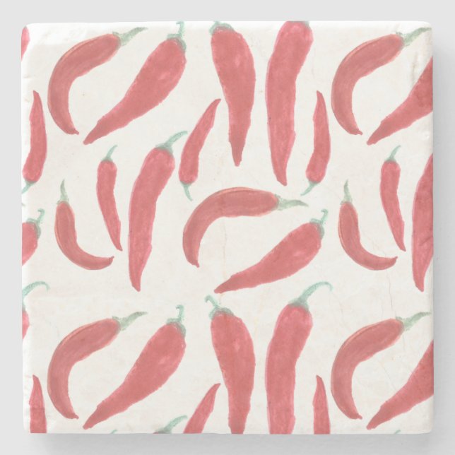 Dessous-de-verre En Pierre aquarelle rouge chaud (Devant)