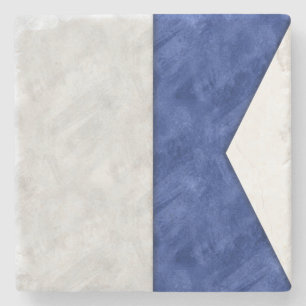 Dessous-de-verre En Pierre Aquarelle Signal nautique Pavillon maritime