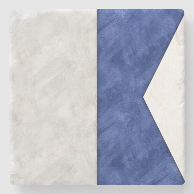 Dessous-de-verre En Pierre Aquarelle Signal nautique Pavillon maritime (Devant)