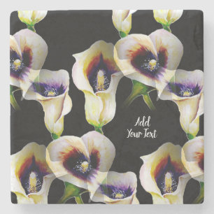 Dessous-de-verre En Pierre Aquarelle Sublime Arum Calla Lilies