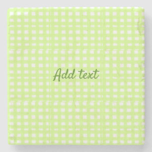 Dessous-de-verre En Pierre Aquarelle vert plaid ginham personnalisé ajouter t
