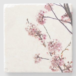 Dessous-de-verre En Pierre Arbre à cerisiers en fleurs