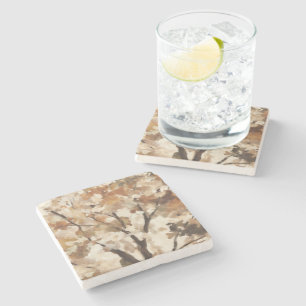 Dessous-de-verre En Pierre Arbre à Crème Brun