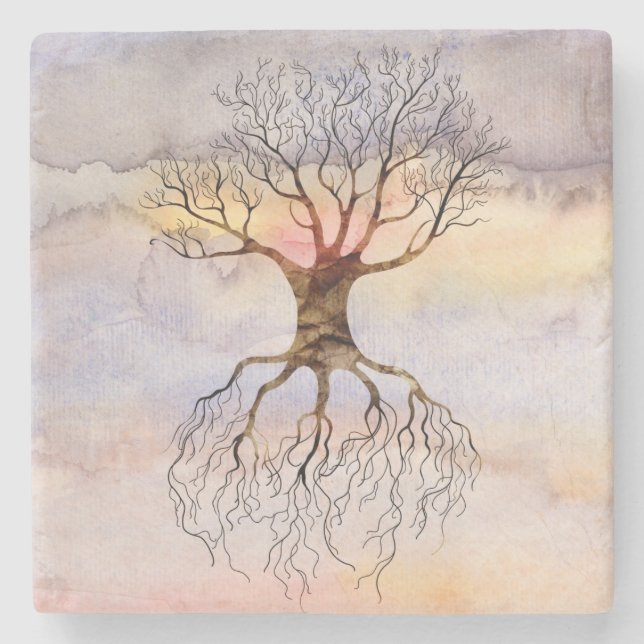 Dessous-de-verre En Pierre Arbre contre le ciel (Devant)