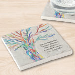 Dessous-de-verre En Pierre Arbre de devis motivationnel<br><div class="desc">Ce dessous de verre décoratif en pierre est orné d'un arbre en mosaïque aux couleurs de l'arc-en-ciel et d'une citation inspirante. Le texte est personnalisable pour que vous puissiez remplacer le devis. Utilisez l'outil de conception pour modifier la taille, le style ou la couleur du texte. Vous ne trouverez pas...</div>