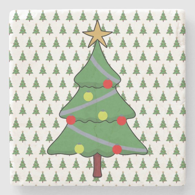 Dessous-de-verre En Pierre Arbre de Noël adorable (Devant)