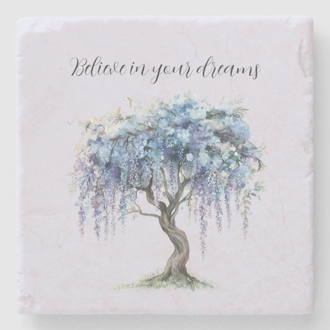 Dessous-de-verre En Pierre Arbre floral pourpre (Devant)