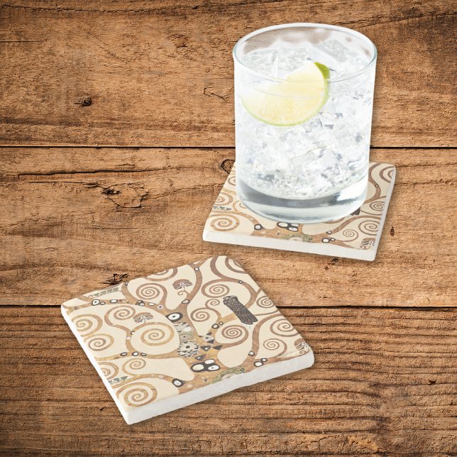 Dessous-de-verre En Pierre Arbre symbolique de la vie Gustav Klimt (Créateur téléchargé)