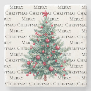 Dessous-de-verre En Pierre Arbres de Noël Bourgogne verte