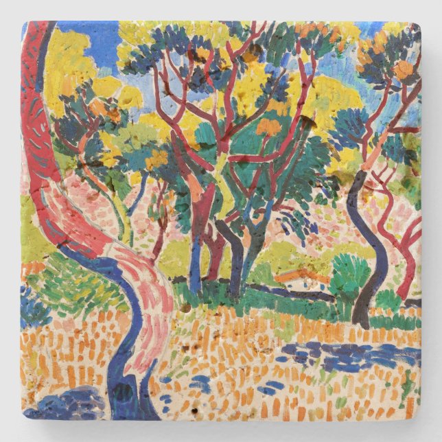 Dessous-de-verre En Pierre Arbres en Collioure | Andre Derain | (Devant)