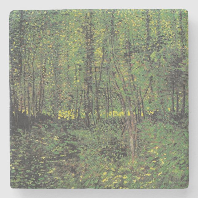 Dessous-de-verre En Pierre Arbres et sous-bois par Van Gogh (Devant)