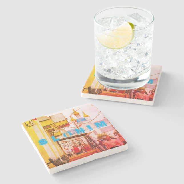 Dessous-de-verre En Pierre Architecture de Slonim Biélorussie Rue de la ville (Côté)