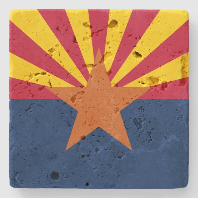 Dessous-de-verre En Pierre Arizona Drapeau : Réglage de Star Sun, État du cui (Devant)