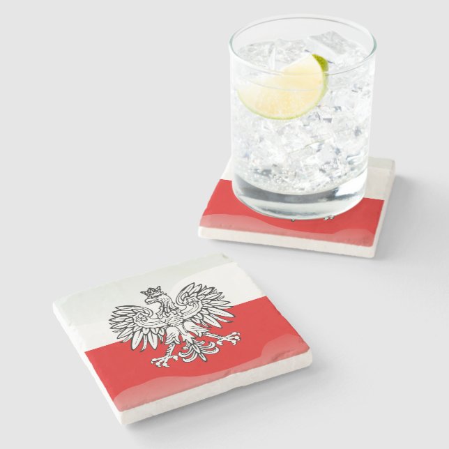 Dessous-de-verre En Pierre Armoiries de la Pologne (Côté)
