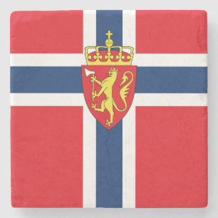 Dessous-de-verre En Pierre Armoiries de Norvège sur le drapeau de la Norvège,