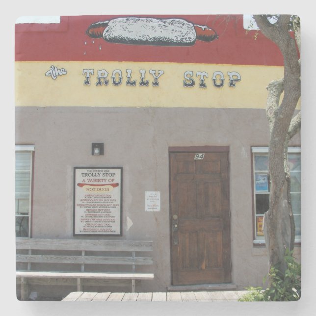 Dessous-de-verre En Pierre Arrêt de chariot (Devant)