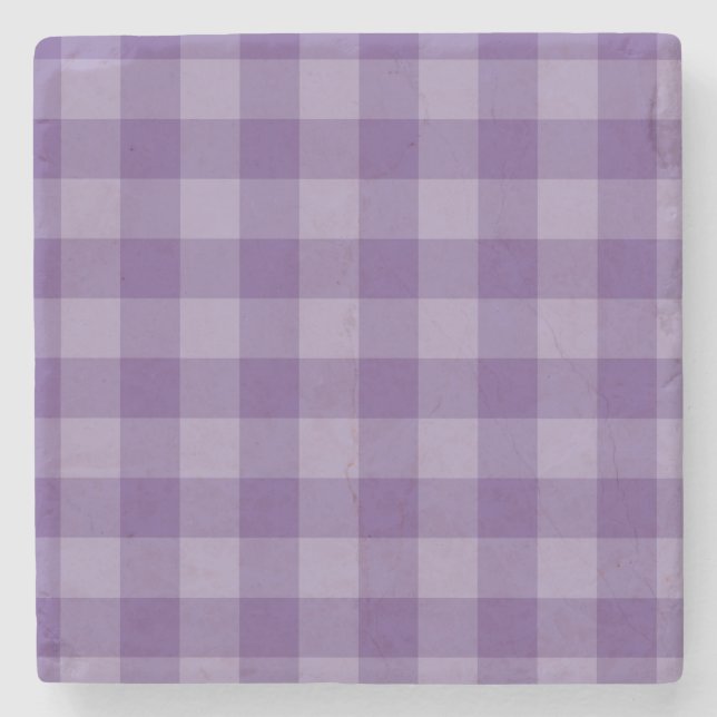 Dessous-de-verre En Pierre Arrière - plan checkered violet (Devant)