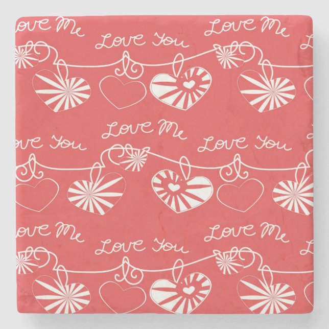 Dessous-de-verre En Pierre Arrière - plan de Saint Valentin (Devant)