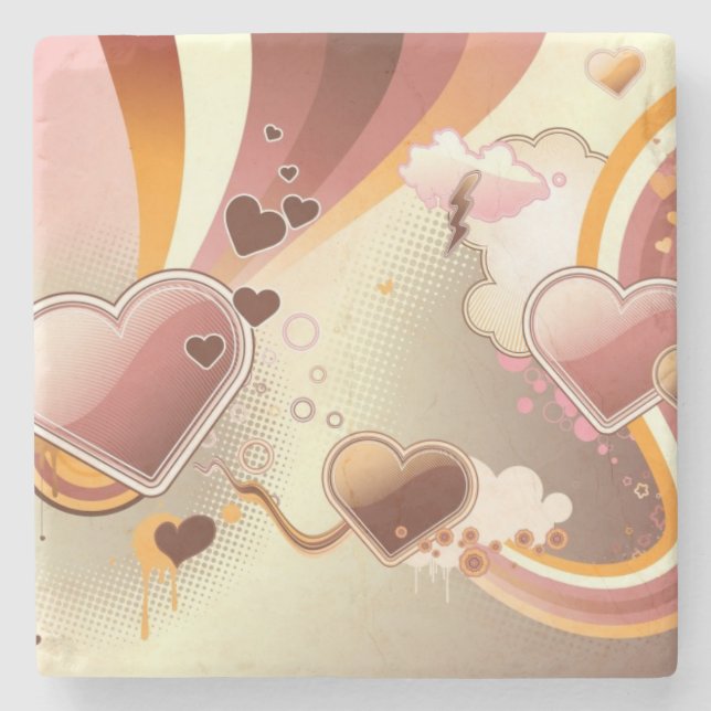 Dessous-de-verre En Pierre Arrière - plan dénommé de conception (Devant)