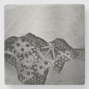 Dessous-de-verre En Pierre Arrière - plan en métal avec des dommages