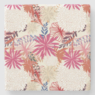 Dessous-de-verre En Pierre Arrière - plan floral 3