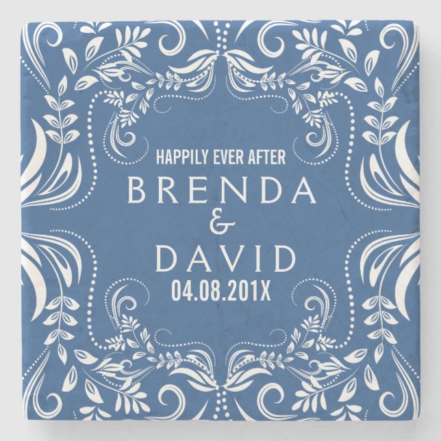 Dessous-de-verre En Pierre Arrière - plan personnalisé du cadre de dentelle f (Devant)