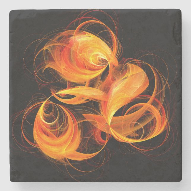Dessous-de-verre En Pierre Art Abstrait Fireball (Devant)