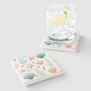 Dessous-de-verre En Pierre Art de coquillages côtiers