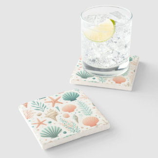 Dessous-de-verre En Pierre Art de coquillages côtiers