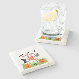 Dessous-de-verre En Pierre Art de personnage d'Halloween effrayant transparen