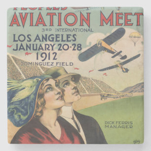 Dessous-de-verre En Pierre Art de voyage Rétro 1912 Los Angeles Air Show