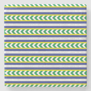 Dessous-de-verre En Pierre Art folklorique letton vert et bleu letton