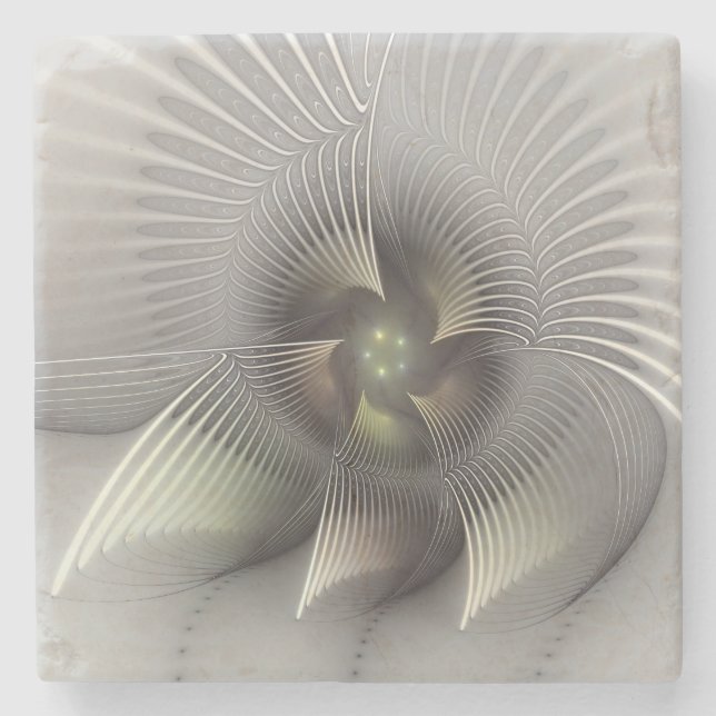 Dessous-de-verre En Pierre Art fractal forme abstraite 3D moderne (Devant)
