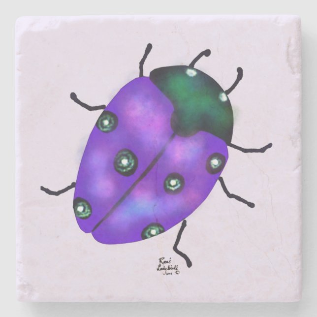 DESSOUS-DE-VERRE EN PIERRE ART LADYBUG (Devant)