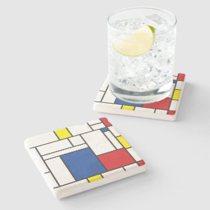 Dessous-de-verre En Pierre Art Moderne Géométrique Minimaliste De Stijl Mondr