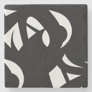 Dessous-de-verre En Pierre Art moderne magnifique noir et blanc