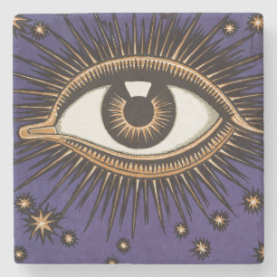 Dessous-de-verre En Pierre Art mystique céleste de l'oeil qui voit tout de st