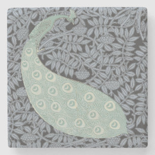 Dessous-de-verre En Pierre Art Nouveau Peacock Classic Vintage Bird