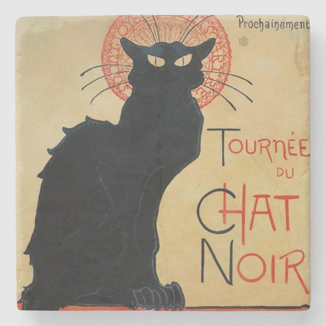Dessous-de-verre En Pierre Art Nouveau Tournee du Chat Noir de Steinlen (Devant)