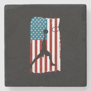 Dessous-de-verre En Pierre Athlète patriotique américain de basket-ball