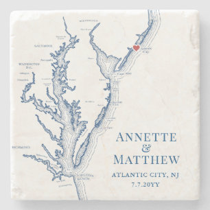 Dessous-de-verre En Pierre Atlantic City New Jersey Destination Wedding Favor