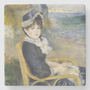 Dessous-de-verre En Pierre Au bord de la mer, portrait à l'huile, Renoir