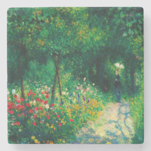 Dessous-de-verre En Pierre Auguste Renoir "Femme dans un jardin"