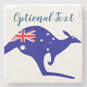 Dessous-de-verre En Pierre Australie Kangaroo & Drapeau