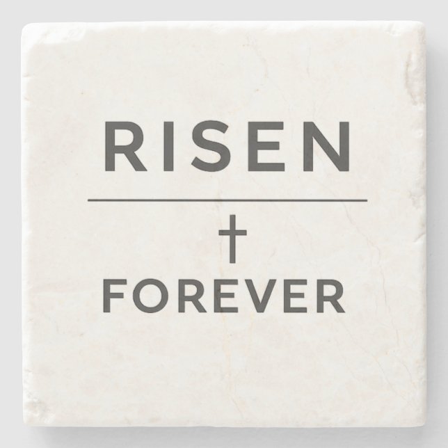 Dessous-de-verre En Pierre Autocollant Risen + Forever  (Devant)